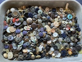 Large Assorted Junk Drawer Lot Of 2 Lbs Buttons Assorted Materials Colors - $15.99
