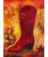 Crimson Sunset Original Acrylic Painting by Lynn Cahill - $25.00