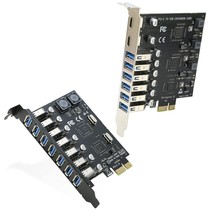 USB 3.0 PCI-e Expansion Card 7Port + PCIe to 2Port USB C&amp;6Port USB 3.0 - $125.99