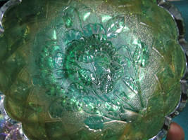 INDIANA GLASS PAIR OF IRIDESCENT NAPPY DISHES DEPRESSION GLASS 2 X 5 1/2&quot;  - $84.15