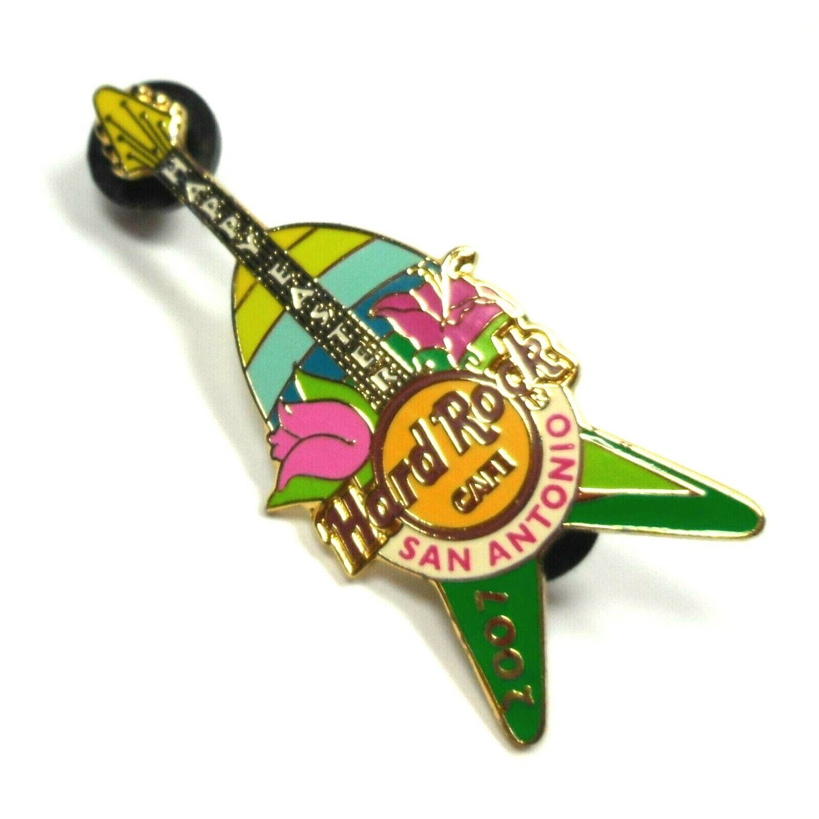 Primary image for Hard Rock Café San Antonio Pin 2007 Limited Edition Happy Easter Guitar