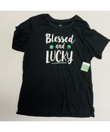 Womens XL St Patricks Day Shirt - Blessed And Lucky- Clovers Size 16 18 - £12.61 GBP