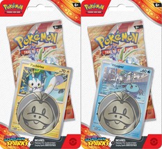 Pokemon S&amp;V Surging Sparks Checklane Blister Set [SV08] (2 blisters) - £9.14 GBP