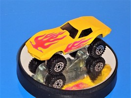 Hot Wheels 1 Loose 1987 Trailbusters Monster Vette Yellow w/ ORCTs Flames - £9.74 GBP