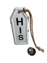 1 New His/Hers Vintage tyle Look Enamelware Hanging Door Sign Rope Distr... - $27.60