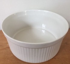 Vtg Pflatzgraff 408 White Porcelain Ramekin Souffle Casserole Bakeware D... - $29.99