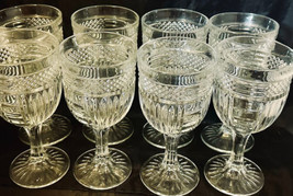 Libbey Radiant Pressed Glass Stemmed Water Goblet 7.5&quot; x 3-1/2&quot; (6) - $35.00