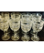 Libbey Radiant Pressed Glass Stemmed Water Goblet 7.5&quot; x 3-1/2&quot; (6) - £27.65 GBP