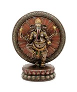 Ganesha with Lotus Statue 9&quot; Hindu Elephant God Bronze Resin Ganesh HIGH... - €47,55 EUR