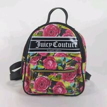 JUICY COUTURE SMALL BACKPACK Black Multi Rose Floral - $29.04