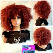 Macy Gray&quot; Copper Kinky Curly Full , 14 inches, 250% Density Full Cap, Glueless  - £61.98 GBP