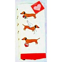 Envogue With Love Cupid Dachshunds Dog Valentine&#39;s Day Kitchen Towels 2-... - £12.47 GBP