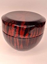 Vintage Japanese Red and Black Lacquer Tea caddy or stash jar - £74.53 GBP