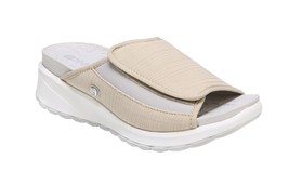 New BZees Women&#39;s Galaxy Gradient Ribbed Slide Sandal Taupe 7.5 - £55.25 GBP