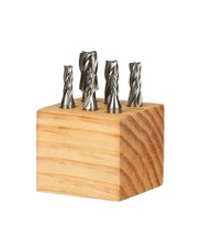 HHIP 8000-0002 4 Flute High Speed Steel End Mill Set, 6 Piece, 3/8&quot; Shank - £42.45 GBP