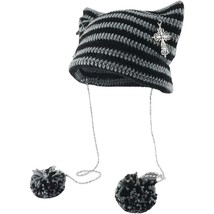 Grunge Beanies Crochet Knitted Hats For Women Girls Fox Cat Ear Goth Emo Alt Y2K - £18.97 GBP