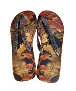 Scotch &amp; Soda Tropical Floral Braided Leather Strap Flip Flops Size 10 - $68.00