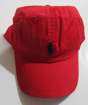 Polo Ralph Lauren Mens Ball Cap Hat Red with Navy Pony - $43.99