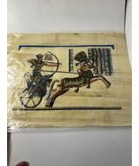 Painting on Papyrus: Pharaoh in Chariot, hand-colored, SIGNED - $59.99