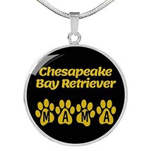 Chesapeake Bay Retriever Mama Circle Necklace Stainless Steel or 18k Gold 18-22&quot; - £43.48 GBP