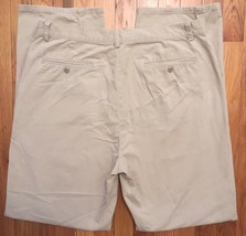 Nautica Plain Front Beige Tan Light Brown Khaki Chino Casual Slacks Pants 36 32 - £27.67 GBP