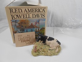 Vintage Lowell Davis Schmid "Pasture Pals" Figurine Holstein Cow & Rabbit 1983 - $18.50