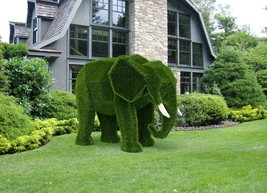 Outdoor Animal Polygonal Elephant Topiary Green Figures covered in Artif... - $11,980.00