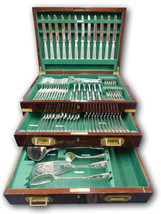 Husk Shell by Chawner &amp; Vander Sterling Silver Flatware Set Service Fitted Chest - £10,499.57 GBP