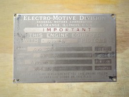 GM Electro-Motive Division Northern Pacific NP 6004 EMD F3 Engine Data Plate - £639.48 GBP