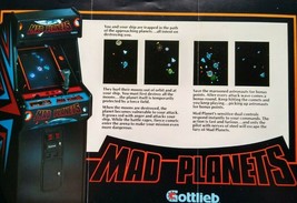 Mad Planets Video Arcade FLYER Original 1983 Video Game Art Space Age Retro - $28.80