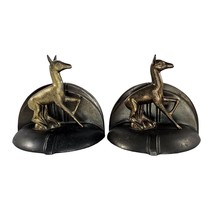 Vintage Genuine Greist Product Deer Bookends Art Deco Sculpture *FLAW* - £196.58 GBP