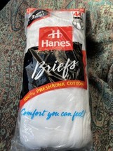 Vintage 1996 HANES 3 Pack of Mens White Briefs Underwear Preshrunk Size 44 NOS - £15.01 GBP