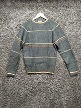 Vintage Weekends in California Sweater Adult Medium Gray Wool Blend Striped - $15.23