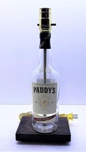 Paddy&#39;s Irish Whiskey Liquor Bottle Table Lamp Light Wood Base Bar Lounge Decor - £41.63 GBP