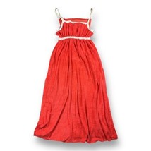 Vtg Terrycloth Sleeveless Smocked Dress Orange Cream USA Large Cover Up ... - £27.24 GBP