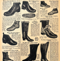 1901 River Boots Shoes Reproduction Advertisement Sears Fashion Footwear... - €17,11 EUR