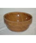 Old Vintage Stoneware Crock Pottery Tan Ribbed Ring Mixing Bowl Kitchen ... - £38.91 GBP