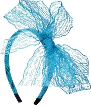 Women 80&#39;s Lace Headband with Bow Costume Accessories for Retro 80s Clot... - £14.46 GBP