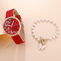 2pcs Set Womens Butterfly Watches Red - £7.96 GBP