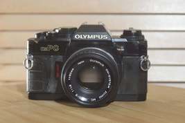 Rare Black Olympus OM PC SLR with Zuiko 50mm f1.8 lens. In Fantastic condition.  - £152.81 GBP