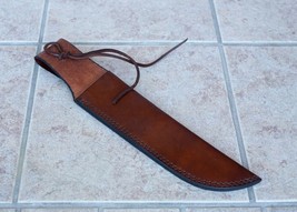 Handmade Top Grain Brown Leather Sheath, 15&quot; Overall, Fits Blades 9.5&quot; -... - $13.28