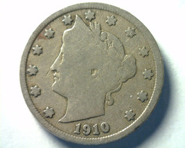 1910 Liberty Nickel Good / Very Good G/VG Nice Original Coin Bobs Coins 99c Ship - £1.59 GBP