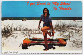 Postcard I got Sand in My Shoes Hello From Florida beach girl ocean sand - $7.15