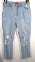 Signature 8 Women&#39;s Light Wash Distressed Ripped Raw Hem Cropped Jeans S... - $24.99