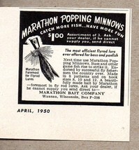 1950 Print Ad Marathon Popping Minnows Fly Fishing Lures Wausau,WI - £7.27 GBP