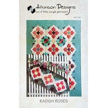 Radish Roses Quilt Pattern by Atkinson Designs Makes Lap Quilt and Table Runner - $8.99