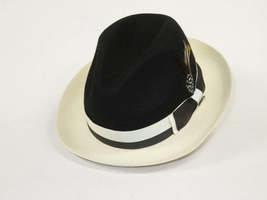 Mens Bruno Capelo Dress Hat Australian Wool Fedora Caesar CA350 Black Ivory new image 7