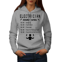 Wellcoda Electrician Hourly Rates Womens Hoodie, Job Casual Hooded Sweatshirt - £28.82 GBP