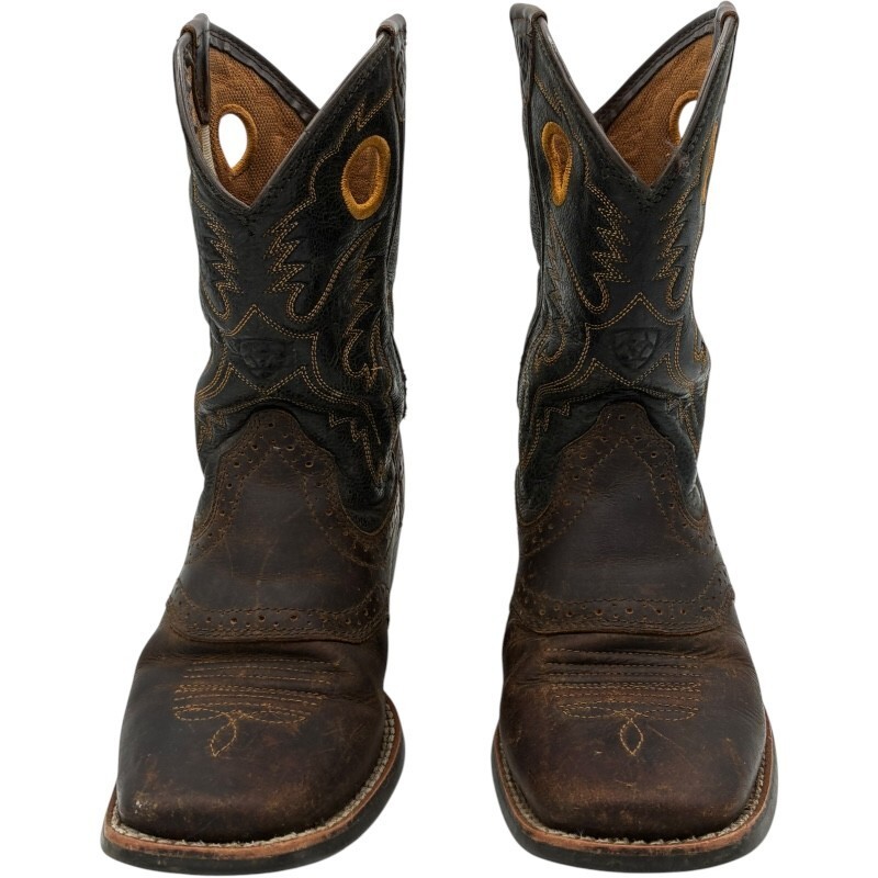 Ariat Boys' Roughstock Leather 4LR Square Toe Brown Western Boots size 2.5 Item image 4