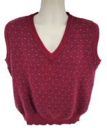 Bloomingdale&#39;s Traditionalist Merino Wool Sweater Vest Size L Red - $19.77